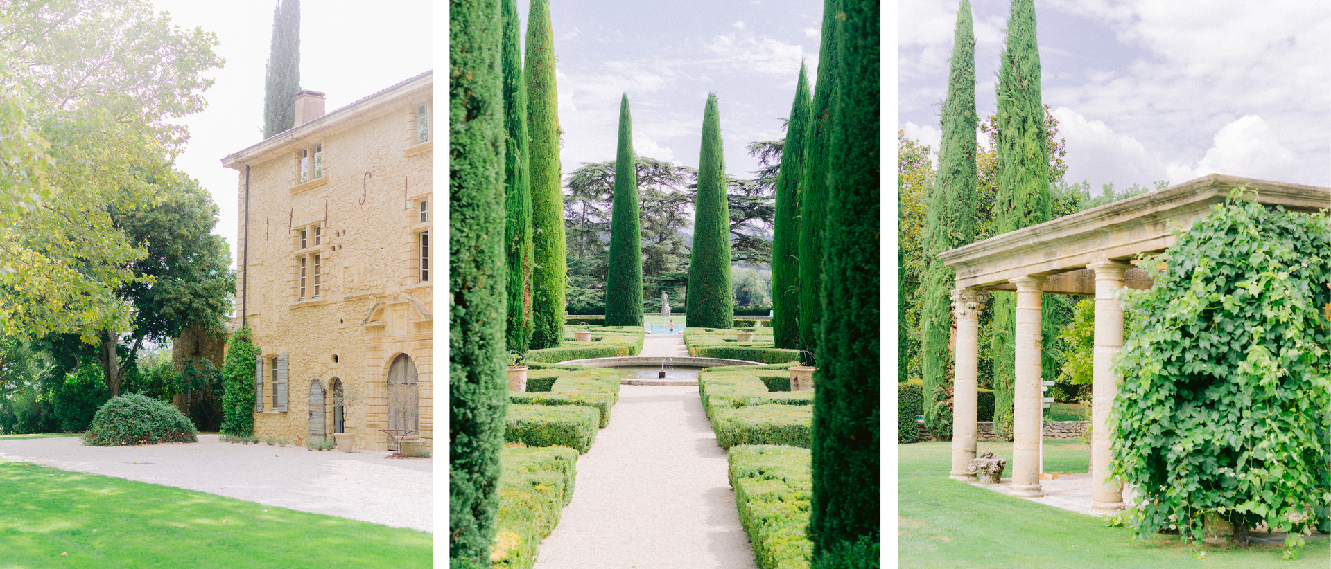 château de sannes, avec ses belles couleurs vertes, cadre magnifique avec ses buissons